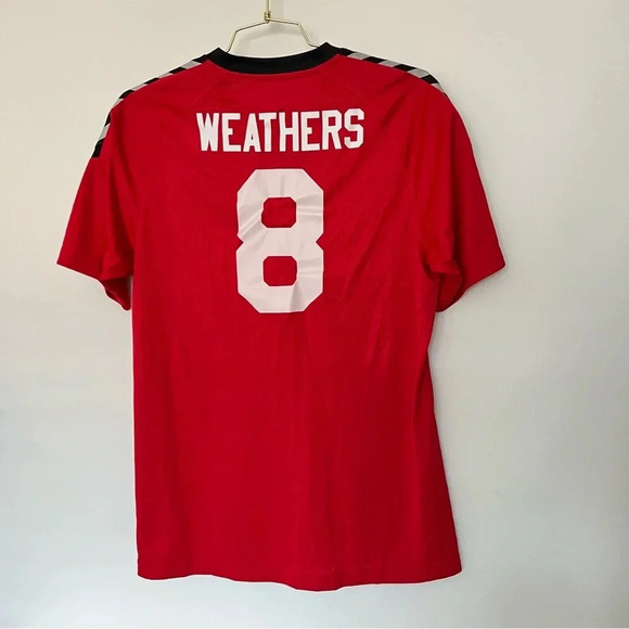Hummel Authentic Jersey Size Small Weathers Number 8 Mesh Polyester Red Tee - Picture 2 of 7